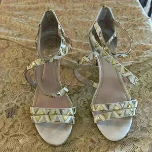 Vince Camuto Strappy White Heels